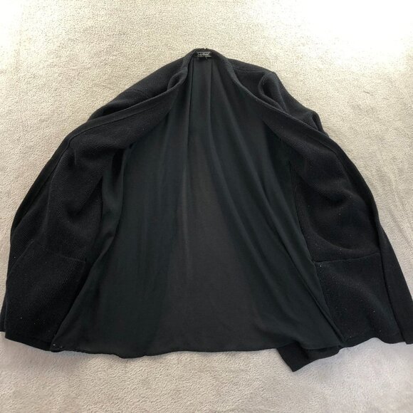 Lucky Brand Women's Cardigan Sweater Small Black Open Front Long Sleeve - Picture 9 of 11